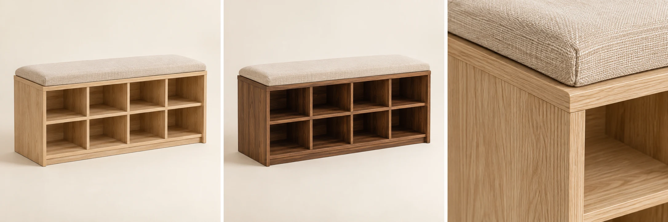 Ledger Shoe Bench — Light Oak