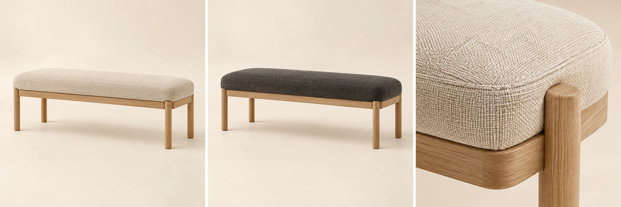 Forma Long Bench — Oat