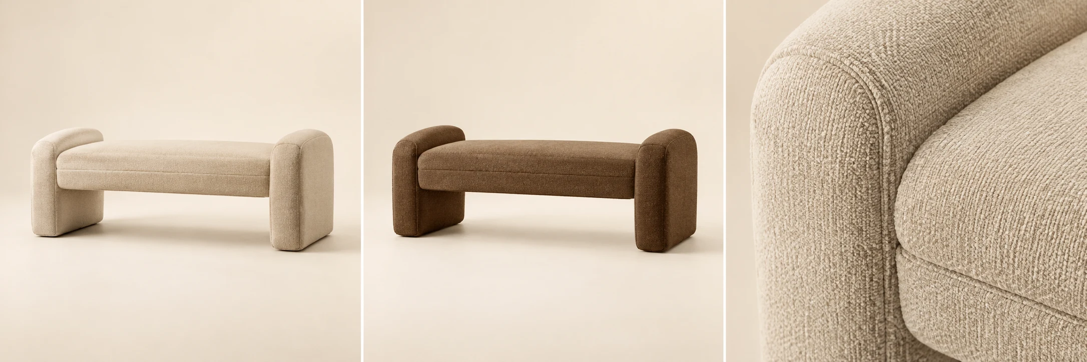 Contour Entryway Bench — Sand