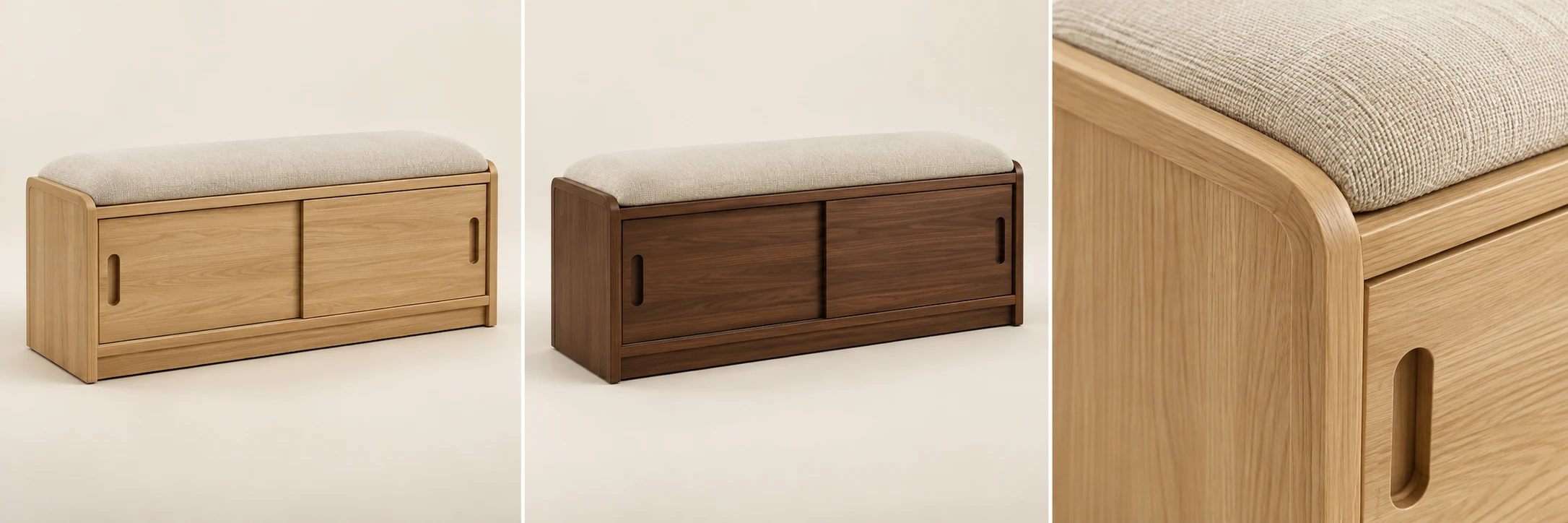 Horizon Shoe Bench — Light Oak