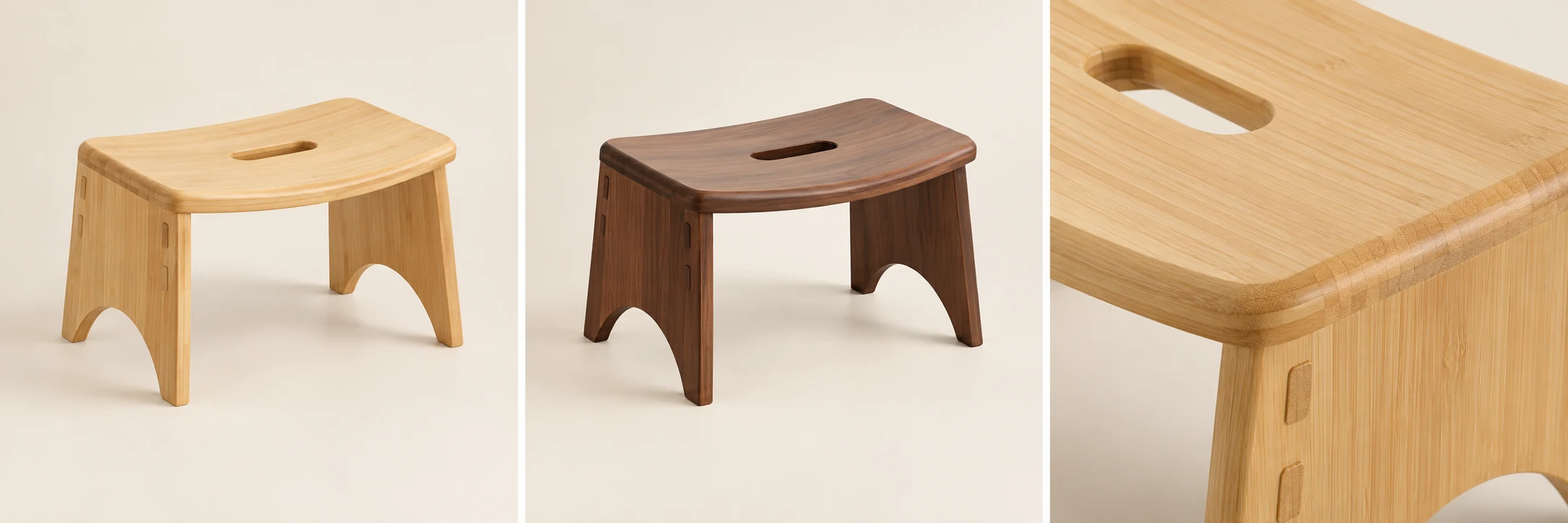 Arc Handle Shoe Stool — Natural