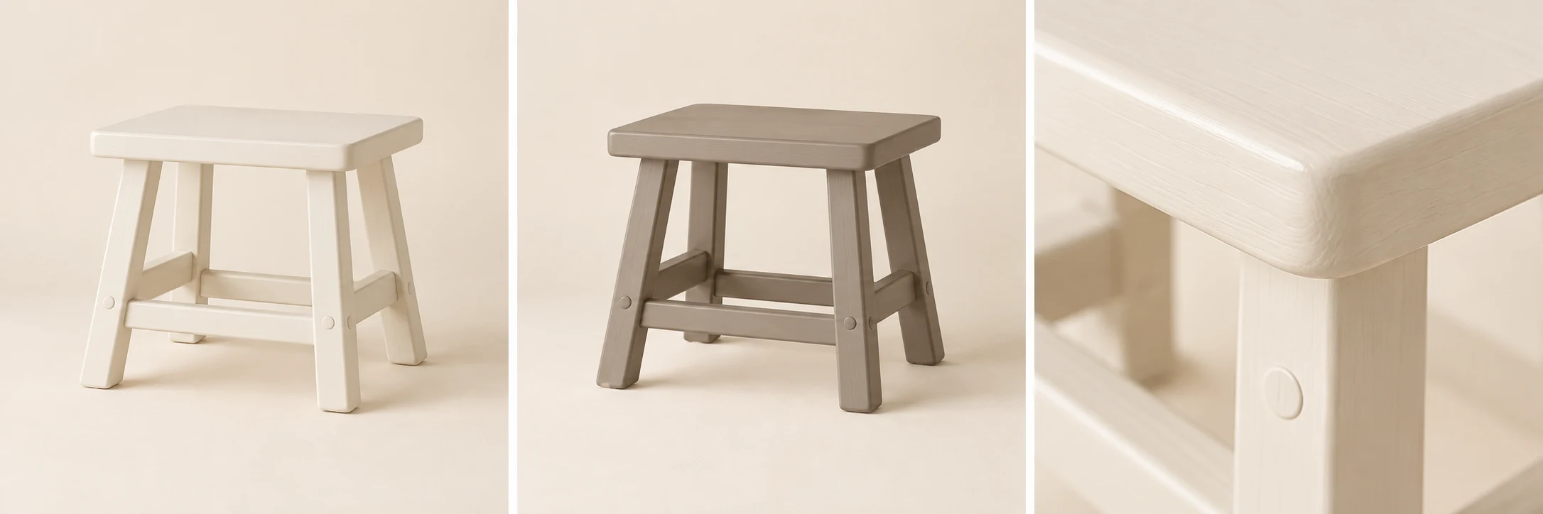 Step Compact Shoe Stool — Ivory