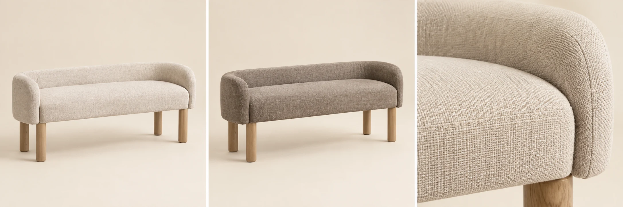 Cove Upholstered Bench — Oat